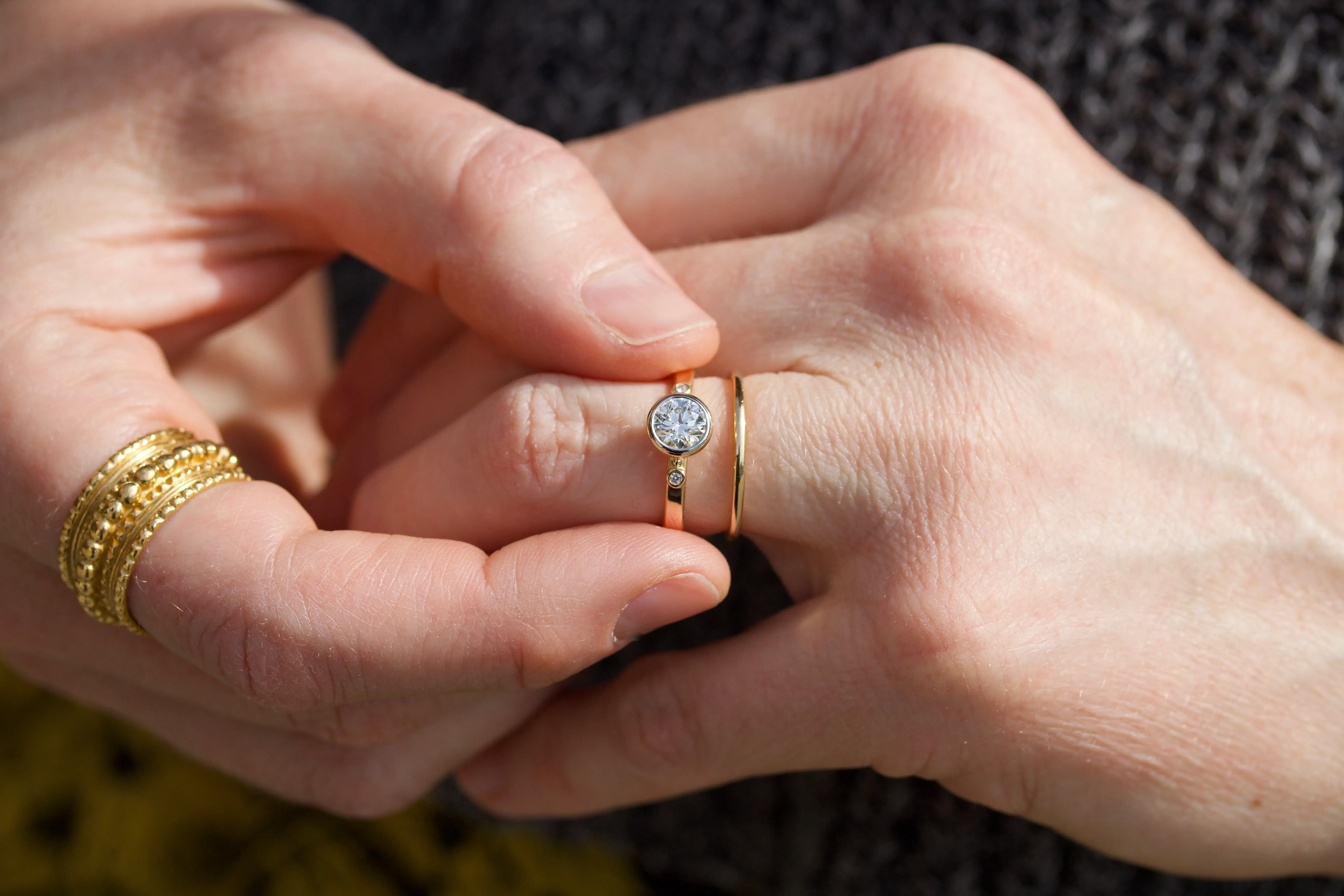 Stackable Diamond Engagement Ring