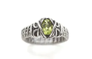 Sterling Silver Wire Wrapped Peridot Ring, 3/3