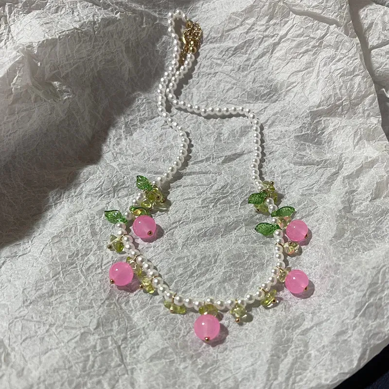 TAVIMART  -  New Trendy Fruit Imitation Pearls Necklace Women Handmade Beaded Necklace For Women Jewelry Gift