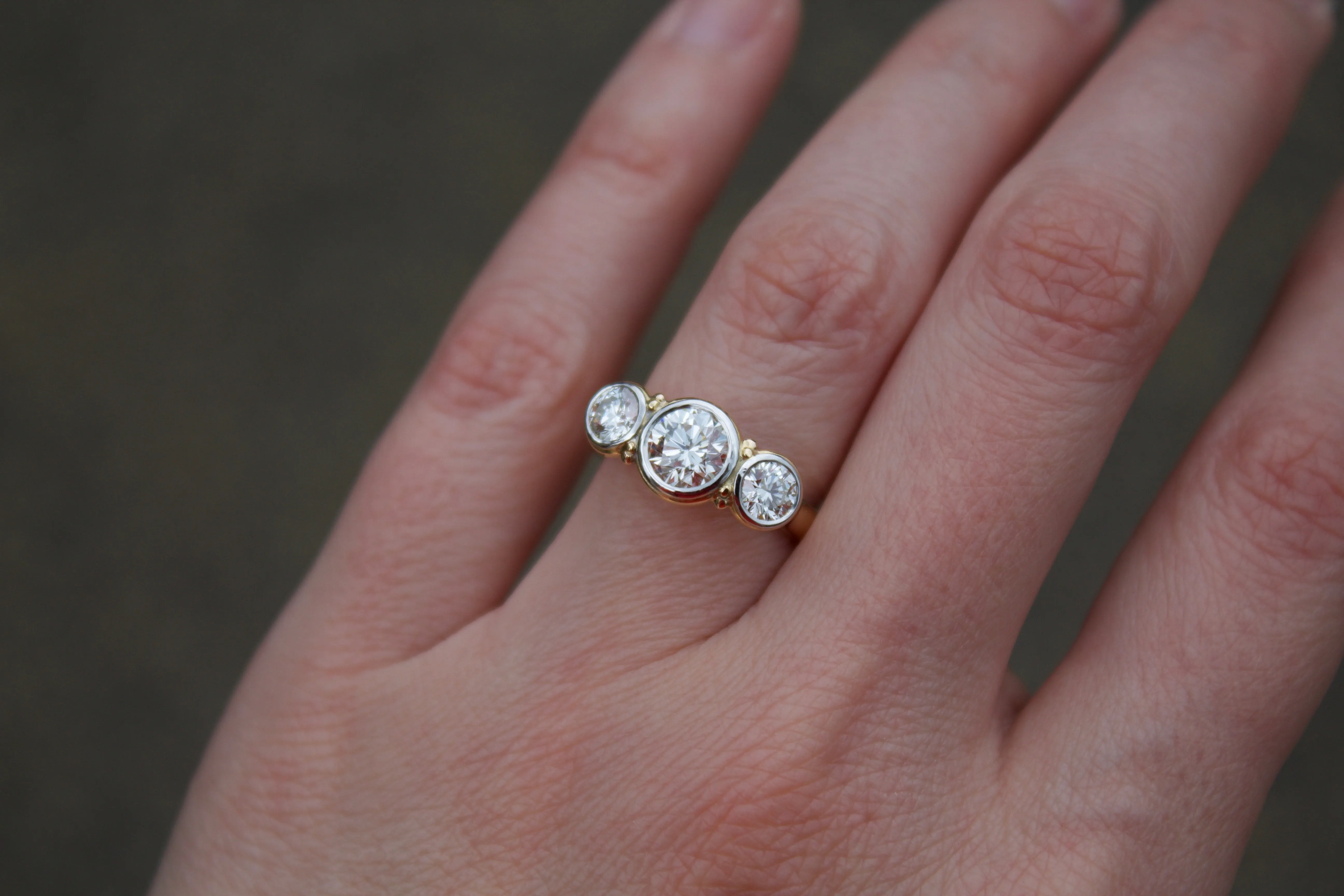 Three Stone Diamond Engagement Ring