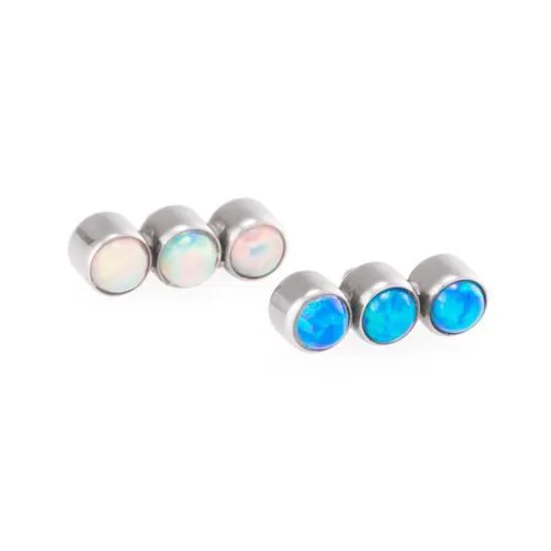 Tilum 18g-16g Internally Threaded 3mm Opal Stop Light Cluster Top - Price Per 1
